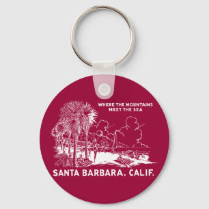 Vintage Santa Barabara Californië Sleutelhanger