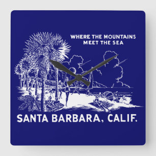 Vintage Santa Barabara Californië Vierkante Klok