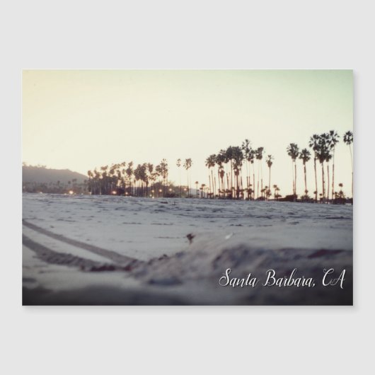 Vintage Santa Barbara Beach Magnetische Kaart (Voorkant)