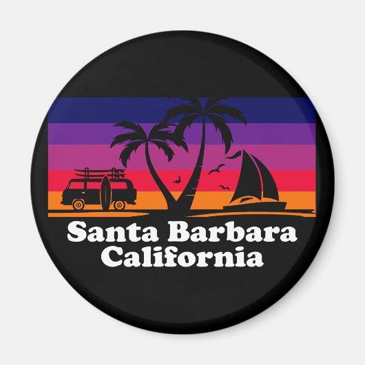 Vintage Santa Barbara Californië Magneet (Voorkant)