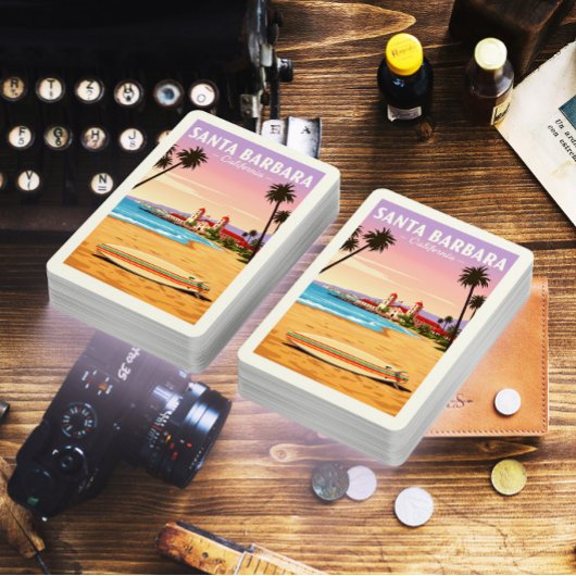 Vintage Santa Barbara Californië Pokerkaarten
