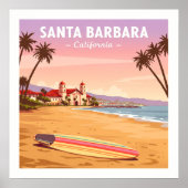 Vintage Santa Barbara Californië Poster (Voorkant)