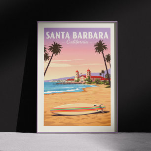 Vintage Santa Barbara Californië Poster