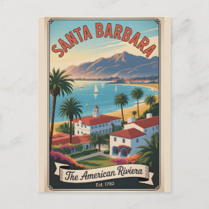 Vintage Santa Barbara Californië Retro Reizen Briefkaart