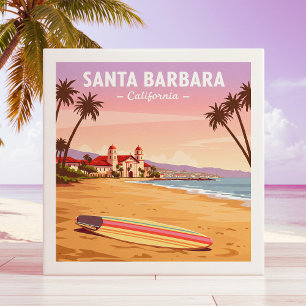 Vintage Santa Barbara Californië Tegeltje