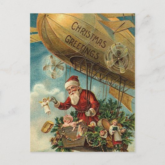 Vintage Santa Briefkaart (Voorkant)