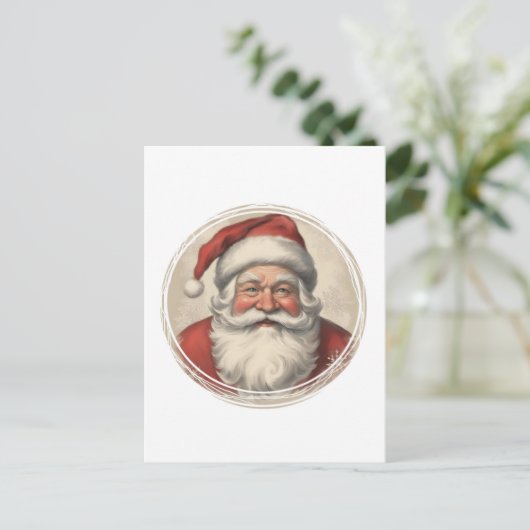 Vintage Santa Briefkaart (Staand voorkant)
