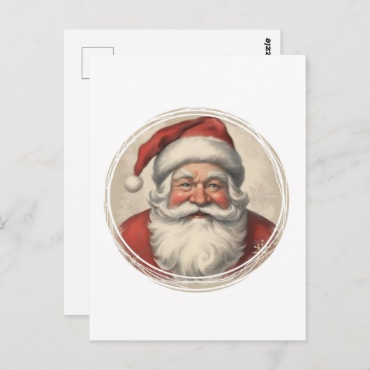 Vintage Santa Briefkaart (Voorkant / Achterkant)