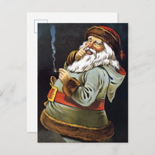 Vintage Santa Briefkaart (Voorkant / Achterkant)