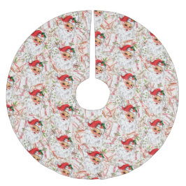 Vintage Santa Brushed Polyester Tree Skirt Kerstboom Rok