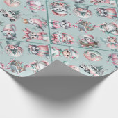 Vintage Santa & Candy Cane Holiday Cadeaupapier (Hoek)