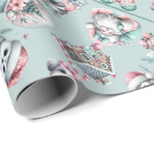 Vintage Santa & Candy Cane Holiday Cadeaupapier (Rol Hoek)