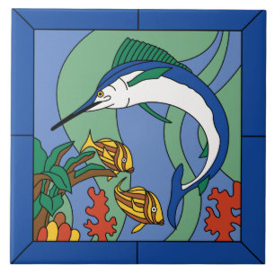 Vintage Santa Catalina Marlin Tile Tegeltje