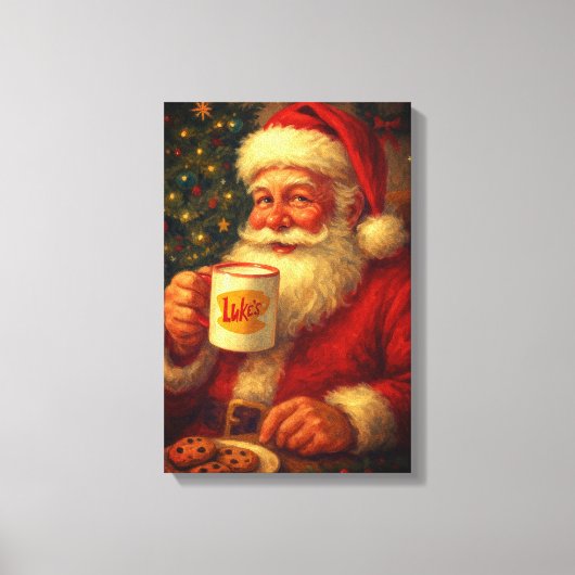 Vintage Santa Christma Stretched Canvas  (Voorkant)