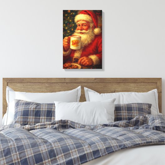 Vintage Santa Christma Stretched Canvas  Afdruk (Insitu (Slaapkamer))
