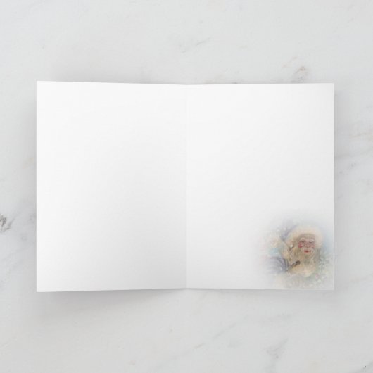 Vintage Santa Christmas Card Feestdagen Kaart (Binnen)