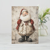 Vintage Santa Christmas Greeting Card Feestdagenkaart (Staand voorkant)