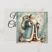 Vintage Santa Christmas Greeting Card Feestdagenkaart (Voorkant / Achterkant)