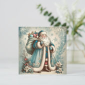 Vintage Santa Christmas Greeting Card Feestdagenkaart (Staand voorkant)