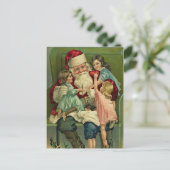 Vintage Santa Christmas Postcards Feestdagenkaart (Staand voorkant)