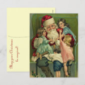 Vintage Santa Christmas Postcards Feestdagenkaart (Voorkant / Achterkant)