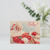 Vintage Santa Christmas Postcards Feestdagenkaart (Staand voorkant)