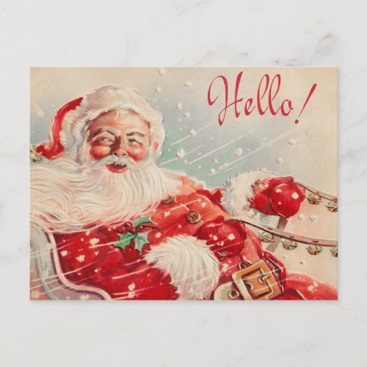 Vintage Santa Christmas Postcards Feestdagenkaart (Voorkant)