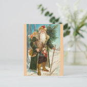 Vintage Santa Claus Christmas Card Briefkaart (Staand voorkant)