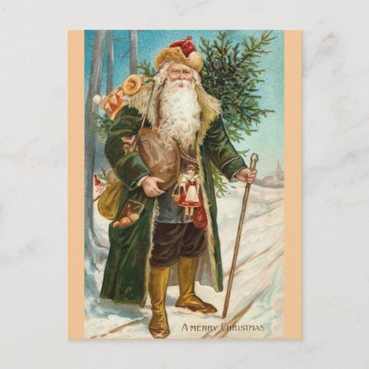 Vintage Santa Claus Christmas Card Briefkaart (Voorkant)