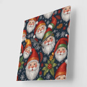 Vintage Santa Claus Christmas Collection Vierkante Klok (Hoek)