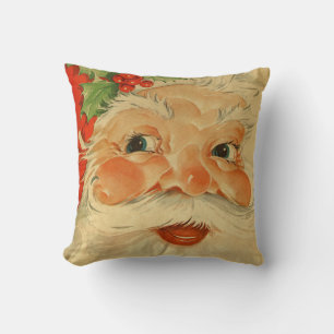 Vintage Santa Claus Face Retro Kris Kringle Kussen