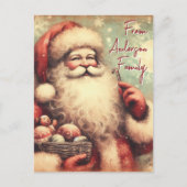 Vintage Santa Claus Greetings Christmas Holidays Briefkaart (Voorkant)