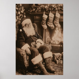 Vintage Santa Claus Kunstprint Gotische Victoriaan Poster