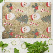 Vintage Santa Claus Pattern Theedoek (Gevouwen)