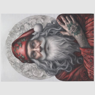 Vintage Santa Claus Portrait Decoupage Paper Tissuepapier