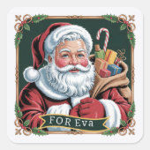 Vintage Santa Claus Seal Sticker Sticker (Voorkant)