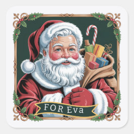 Vintage Santa Claus Seal Sticker Sticker