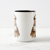 Vintage Santa Claus Tweekleurige Koffiemok (Center)