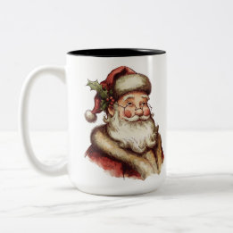 Vintage Santa Claus Tweekleurige Koffiemok