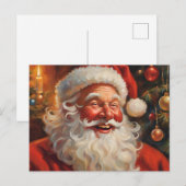 Vintage Santa Claus with Ornaments  Feestdagenkaart (Voorkant / Achterkant)
