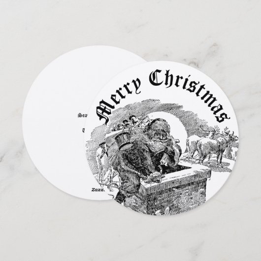Vintage Santa Clause Christmas  Feestdagenkaart (Voorkant / Achterkant)