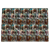 Vintage Santa Collage |  Father Christmas Groot Cadeauzakje (Voorkant)