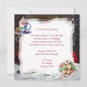 Vintage Santa, Cookies & Hot Cocoa Personalized Feestdagenkaart (Achterkant)