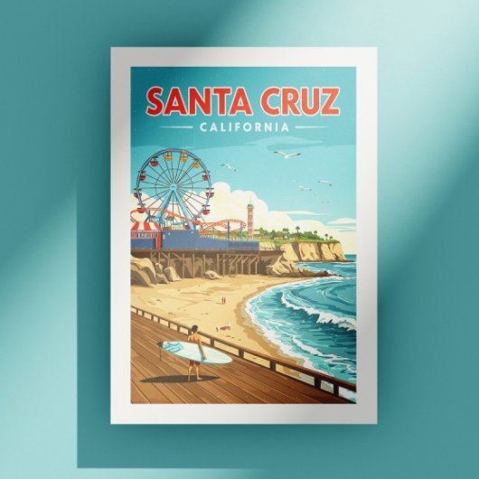 Vintage Santa Cruz Californië Briefkaart