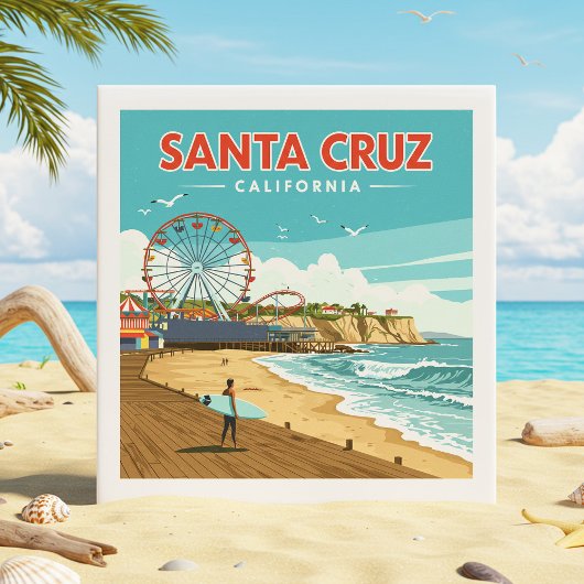 Vintage Santa Cruz Californië Tegeltje