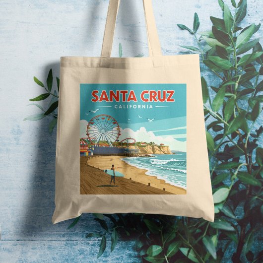 Vintage Santa Cruz Californië Tote Bag