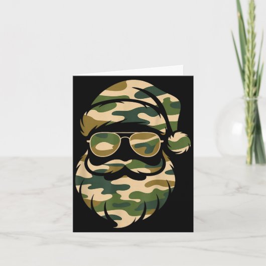 Vintage Santa Face Camouflage Christmas Xmas Camo  Kaart (Voorkant)