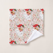 Vintage Santa Fleece Deken Bad Handdoek Set (Wasdoekje)