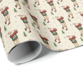 Vintage Santa Golf Wrapping Paper Cadeaupapier (Rol Hoek)