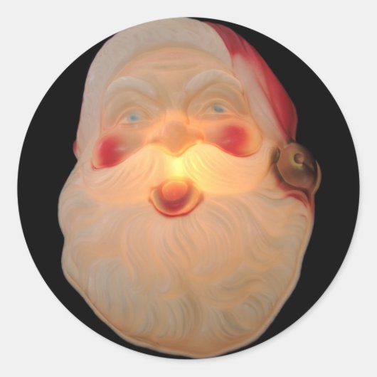Vintage Santa head verlicht envelopsticker Ronde Sticker (Voorkant)